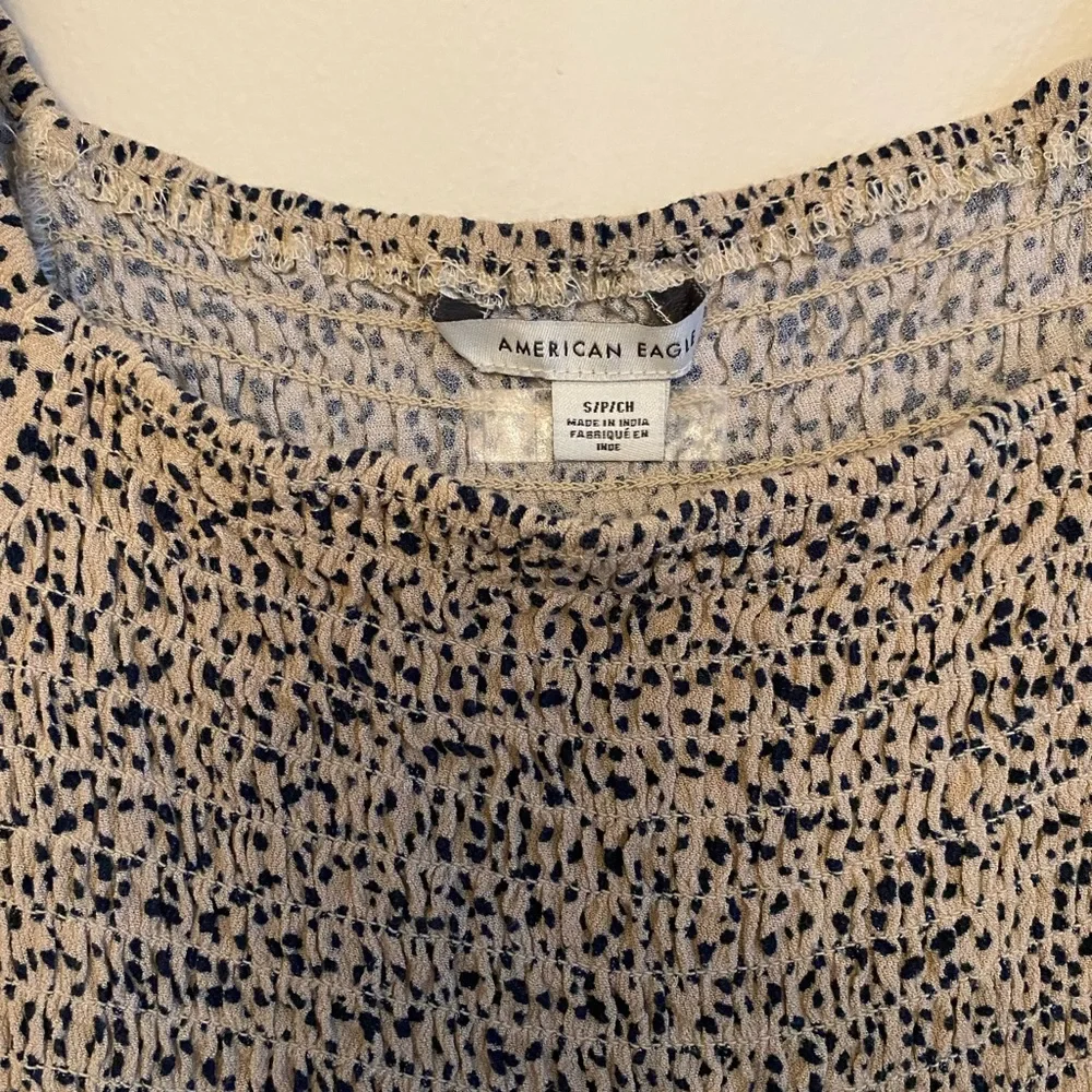 American Eagle Puff Sleeve Smocked Romper - Picture 3 of 4